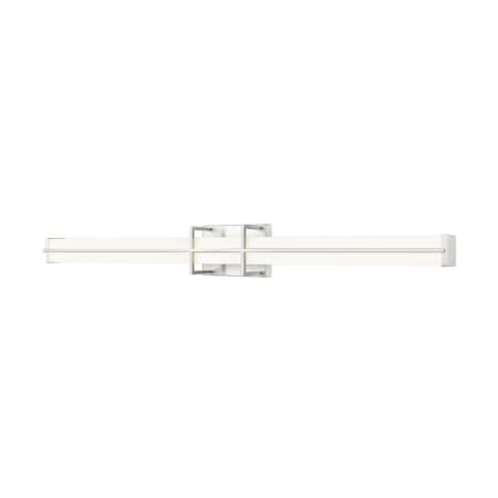 Z-Lite Harrison Vanity, 1-Light, 40 In.W x 4 In.L x 4.75 In.H, Brushed Nickel/Frosted 1011-40W-BN-LED